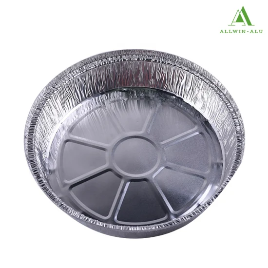 7 인치 둥근 알루미늄 호일 케이크 베이킹 팬 뚜껑이 있는 일회용 알루미늄 호일 피자 팬